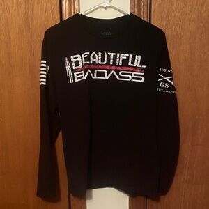 Grunt Style Black 'Beautiful Badass' Long Sleeve Tee